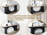Modern Minimalist Console Table with Black Arch Base and Natural Wood Top,66in Length Console W2729P199007
