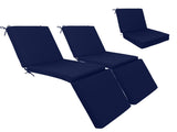 Outdoor Chaise Lounge Cushions Set of 2, Tri-Fold Replacement Cushions for Patio Furniture, Water W419P460573