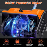 500W Cordless Snow Shovel - 11in Wide 6.3in Deep, 26ft Snow Throwing, 45&deg Rotatable Guide Plates, 40429603