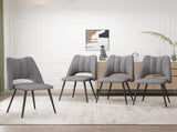 4-Chair Set Combination, Modern and Simple, With High Resilience Filling, Metal Legs, Adjustable W757P304077