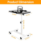 Mobile Standing Desk, Height Adjustable Rolling Laptop Table, 90 Tiltable Overbed Bedside Table, 27900793