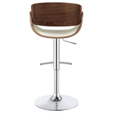 Ecru and Chrome Adjustable Bar Stool B062P153493