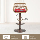 COOLMORE Modern Swivel Bar Stools Set of 2 Adjustable Counter Height Chairs with Footrest for W39594820