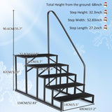 ZNTS 5 Step Ladder with Handrail, Swimming Pool Ladder Above Ground, 660 lb Load Capacity RV Steps with 23239640