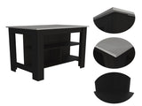 Rockaway 3-Shelf Kitchen Island Black and Ibiza Marble B06280049