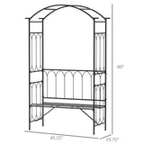 Steel Garden Arch with 2-Seat Bench 45042326