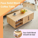 Nordic Style MDF Natural Wood-Colored Coffee Table - Adds Natural Warmth to Modern Homes,Product W3226P278930