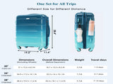 Luggage Sets 5 Piece, 20-inch with USB Port, ABS Durable Suitcase with Travel Bag, ABSPC Hard Shell N726P265424C