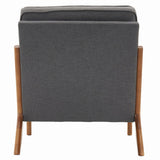Oak Armrest Oak Upholstered Single Lounge Chair Indoor Lounge Chair Dark Grey 81136898