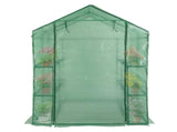143x143x195cm Black Iron Pipe Steeple With 8 Pieces Grid Flower Stand With Zipper Rolling Door PE 02250966