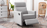 ZNTS Modern Upholstered Rocker Nursery Chair Plush Seating Glider Swivel Recliner Chair, Gray PP297876AAE