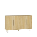 Wood Modern Buffet Cabinet with Storage, Fluted Sideboard Large Buffet with Adjustable Shelves, W1321P307871