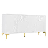 Multi-Functional Storage Cabinet,Four-Door Sideboard with unique texture,Adjustable Shelves, W2696P279989