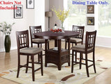 ZNTS Dining Table Round Counter height Dining Table w Shelve 1pc Table Only Solid wood Dark Rosy Brown B01182192