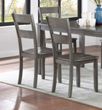 ZNTS 2pc Transitional Dining Side Chair Ladder Back Wooden Dining Room Furniture Gray B011P264091