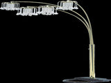 BLACK 4-HEAD CRYSTAL INSPIRED ARCH FLOOR LAMP B080P305703