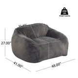 Sezze Indoor Bean Bag Chair, Gray Faux Fur N775P265552G