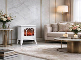 White Modern Electric Fireplace, Freestanding Heater with Realistic LED Flame & 750W/1500W Dual Heat 51314517