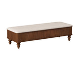 50.8-inch Multi-Functional Ottoman Bench-Solid Rubberwood Bed End Bench with Linen Seat, W5819P481607