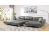 Faux Leather Upholstered Cocktail Ottoman in Antique Grey Finish B01682325