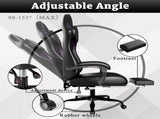 Ergonomic Gaming Chair, Video Game Chair with Pocket Spring Cushion and Footrest, Height Adjustable 61071422