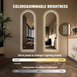 65" x 21" Arch Design LED Full Length Mirror ,Dimmable, High Definition & Explosion-Proof, W2709P242456