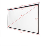 ZNTS 84 Inch 16:9 Manual Pull Down Projector Projection Screen Home Theater Movie 63798114
