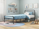 Metal Platform Bed Frame with Headboard No Box Spring Needed Twin BLACK W84068777