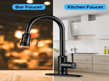 Kitchen Faucet- 3 Modes Pull Down Sprayer Kitchen Tap Faucet Head, Single Handle&Deck Plate for 1or3 40015993