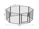 8 Panels Heavy Duty Metal Playpen with door,39.37"H Dog Fence Pet Exercise Pen for Outdoor, Indoor 94098945