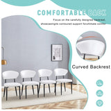 White Minimalist Ergonomic Dining Chair, With A Curved Backrest For Design,Unlocking A W1151P268065