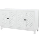 ZNTS TREXM Large Storage Space Sideboard, 4 Door Buffet Cabinet with Pull Ring Handles for Living Room, WF304838AAK