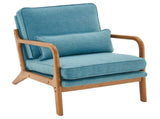Oak Armrest Oak Upholstered Single Lounge Chair Indoor Lounge Chair Teal 35782553