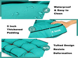 Outdoor Bench Cushion, 63 20 4 Inch, Tufted Waterproof Swing Cushion with Ties, for Patio Bench 64996939