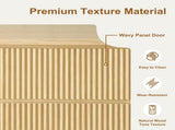 Modern Natural Wood 6 Drawer Dresser, Wave Panel Drawer Fronts, Storage Cabinet, Versatile Chest of W409P371357