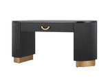 Mirod Modern Console Table with Vertical Ribbed Design, Compact Storage with Functional Drawer N760P281361B