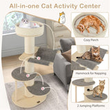 Beige Cat Tree Cat Climbing Frame with Anti slip Pads 07404078