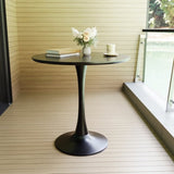 31.5" Black Round Dining Table, Tulip Table Kitchen Dining Table 2-4 People with MDF Table Top & W2189131693