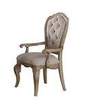 Beige and Antique Taupe Arm Chair with Button Tufted B062P209240