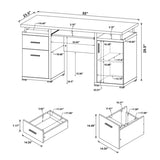 Computer Desk with 2 Drawers and Cabinet in Cappuccino B016P162591