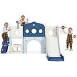 ZNTS 7 in 1 Toddler Slide Set, Freestanding Spaceship Set with Slide, Kids Slide Playset Structure, Arch N710P173045C