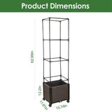Expandable Rustproof Raised Garden Bed Planter - 62.99in Tall with Trellis, Automatic Water 18741243