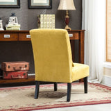 Pisano Contemporary Chenille Fabric Armless Accent Chair with Pillow, Yellow T2574P164518