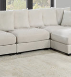 Living Room Furniture Armless Chair Beige Corduroy 1pc Armless Chair Soft Cushion Wood Legs B011P211064