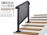 Matte black 3-tier ABS plastic handrail for patio stairs 20453346