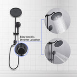 5-Setting Handheld Shower System Slide Bar Combo Rain Showerhead, Dual Shower Head Spa System W121952131