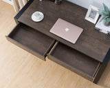 ZNTS Modern Two-Toned Desk, Computer Desk, Home Office Desk with Two Storage Drawers- Oak & Black B107130865