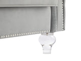 Gray, Three-seater Sofa, Velvet Crystal Buckle Upholstery Sofa, Crystal Feet, Removable Cushion, Two 57265438