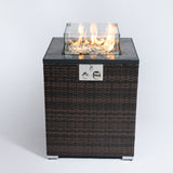28inch Outdoor Fire Pit Column, Propane Fire Column for Decor Gas Fire Pit Garden Corner Fire W85343026
