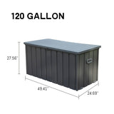 ZNTS 120 Gallon Outdoor Storage Deck Box Waterproof, Large Patio Storage Bin for Outside Cushions, Throw W1859P197914